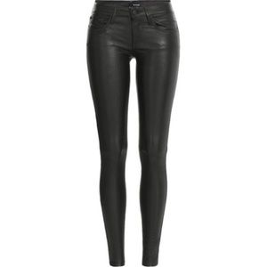 The Kooples Genuine 100% Lambskin Leather skinny Black Pants size 27 New with ta